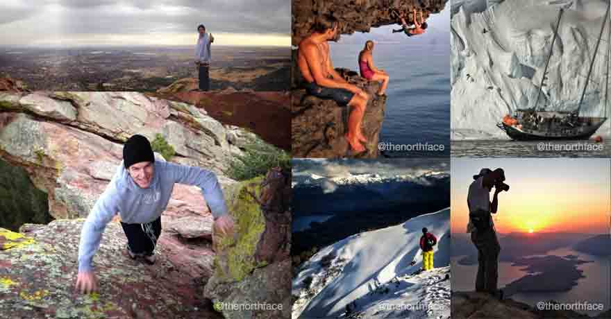 Photo Collage of North Face Instagram Posts