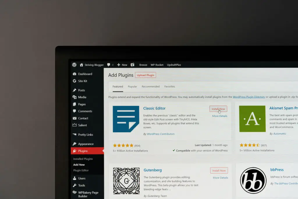 Why Wordpress is the Best for Websites 2 computer screen with wordpress plugins