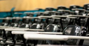 Photo of a row of seats in a college lecture hall