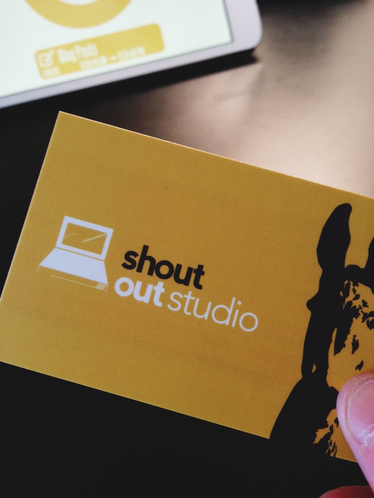 Image of Business cards made by Moo for Shout Out Studio