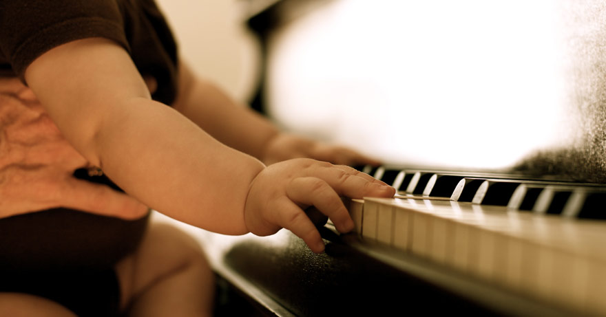 Child playing piano