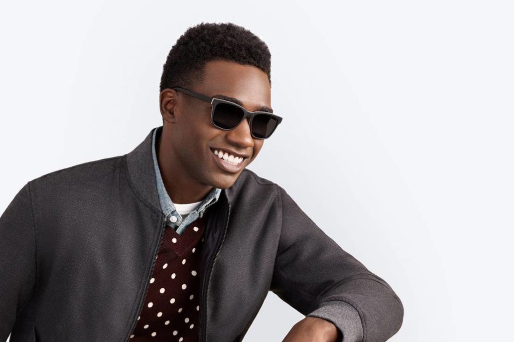 Model showing off Warby Parker frames