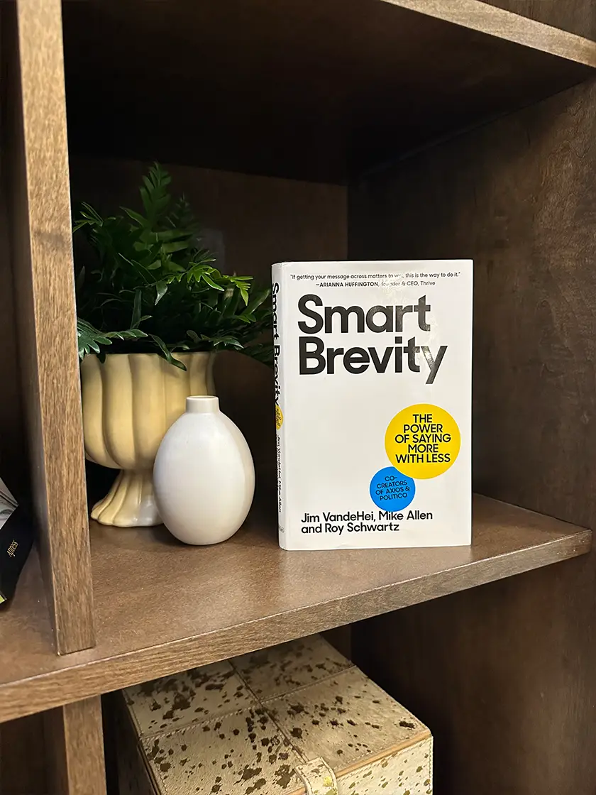 Smart Brevity book on shelf