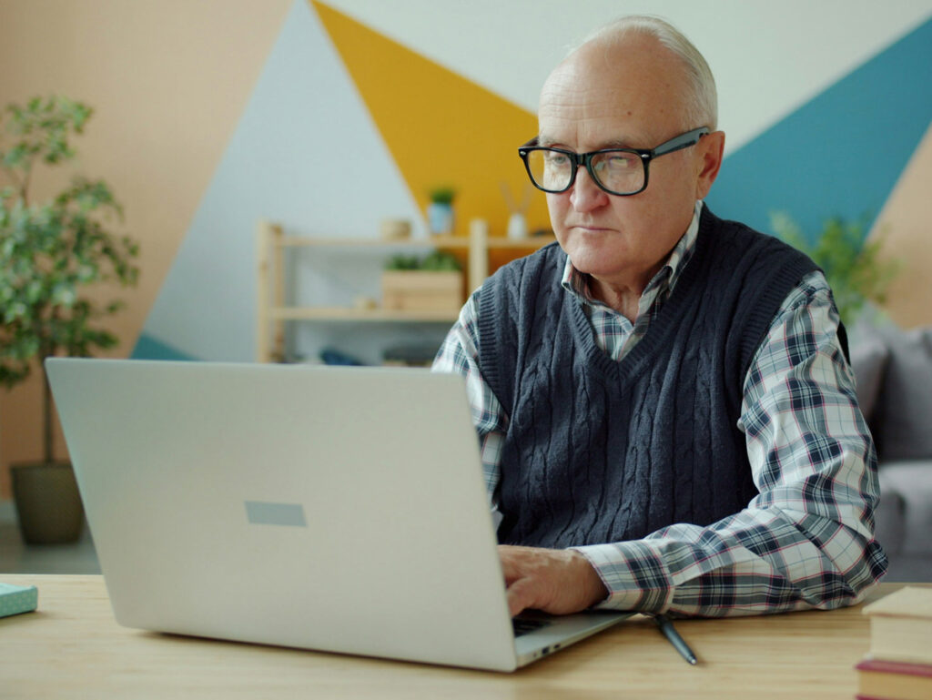 man working on laptop